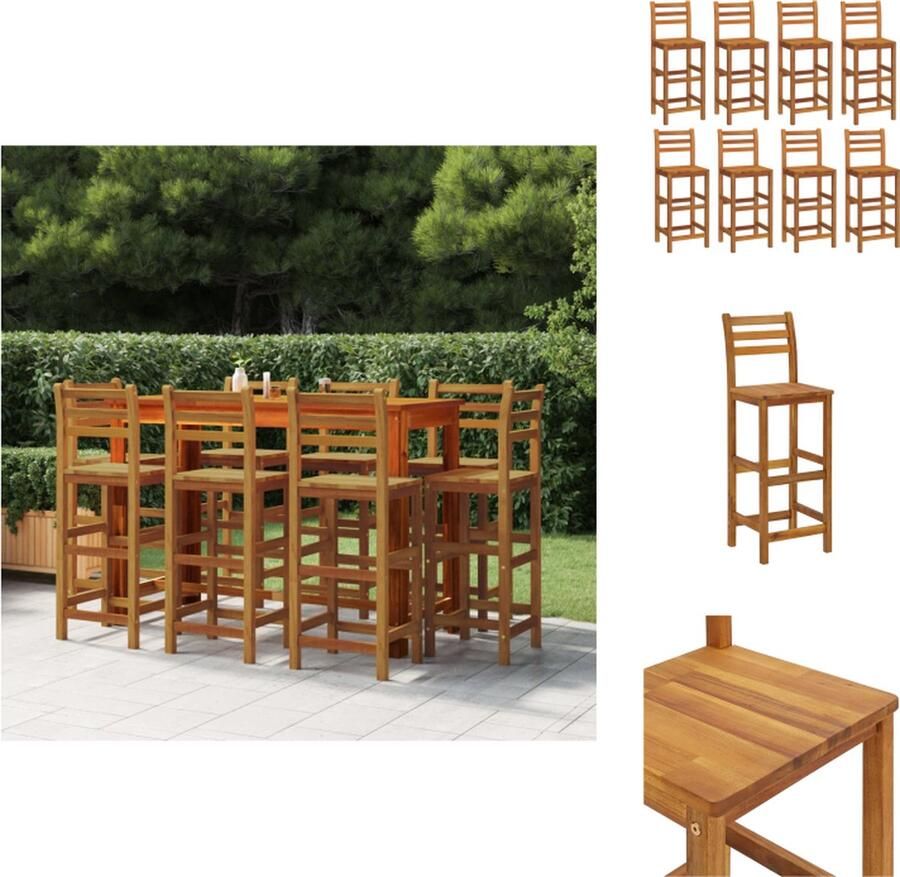 VidaXL Barkruk Barkrukken Barstoel Houten Barkruk Barkrukken 8 st massief acaciahout