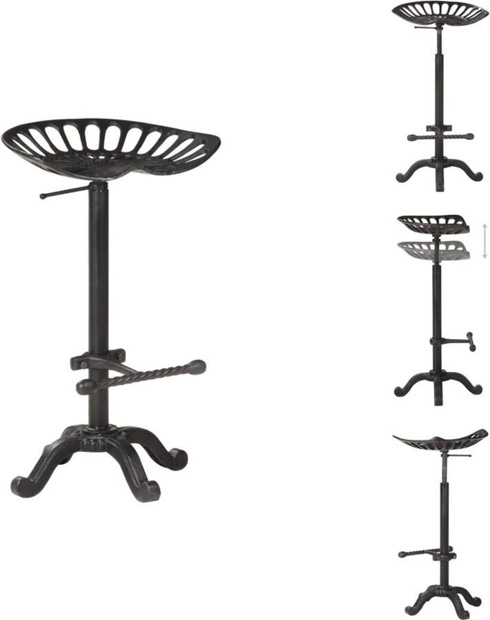 VidaXL Barkruk Barkrukken Kruk Krukken Barkruk gietijzer zwart