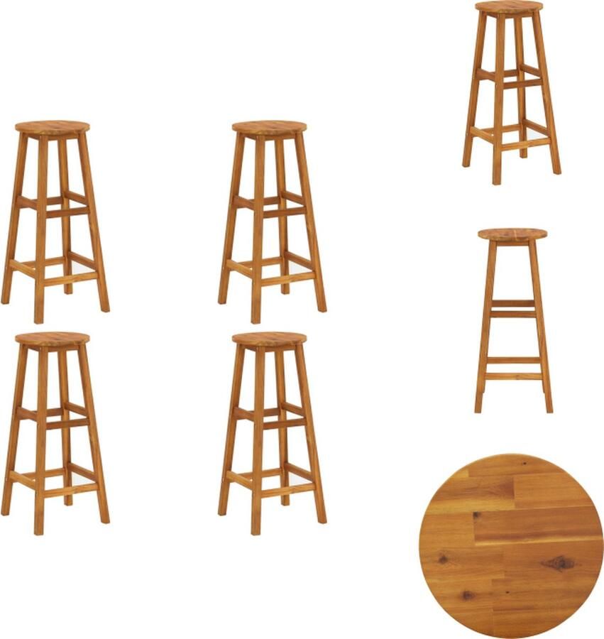 VidaXL Barkruk Barkrukken Kruk Krukken Barkrukken 4 st massief acaciahout