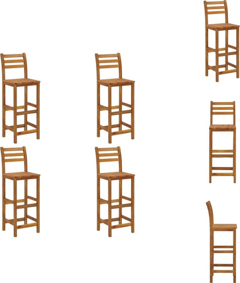 VidaXL Barkruk Barkrukken Kruk Krukken Barkrukken 4 st massief acaciahout