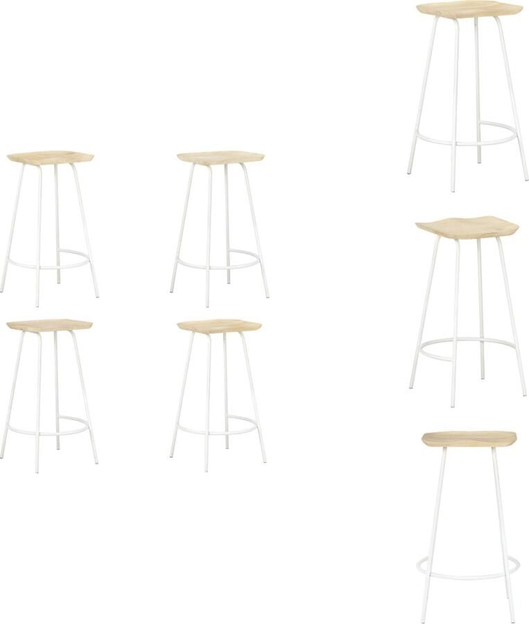 VidaXL Barkruk Barkrukken Kruk Krukken Barkrukken 4 st massief mangohout