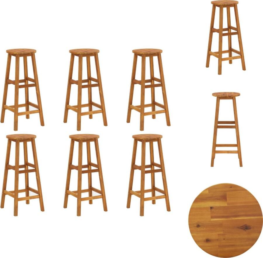 VidaXL Barkruk Barkrukken Kruk Krukken Barkrukken 6 st massief acaciahout