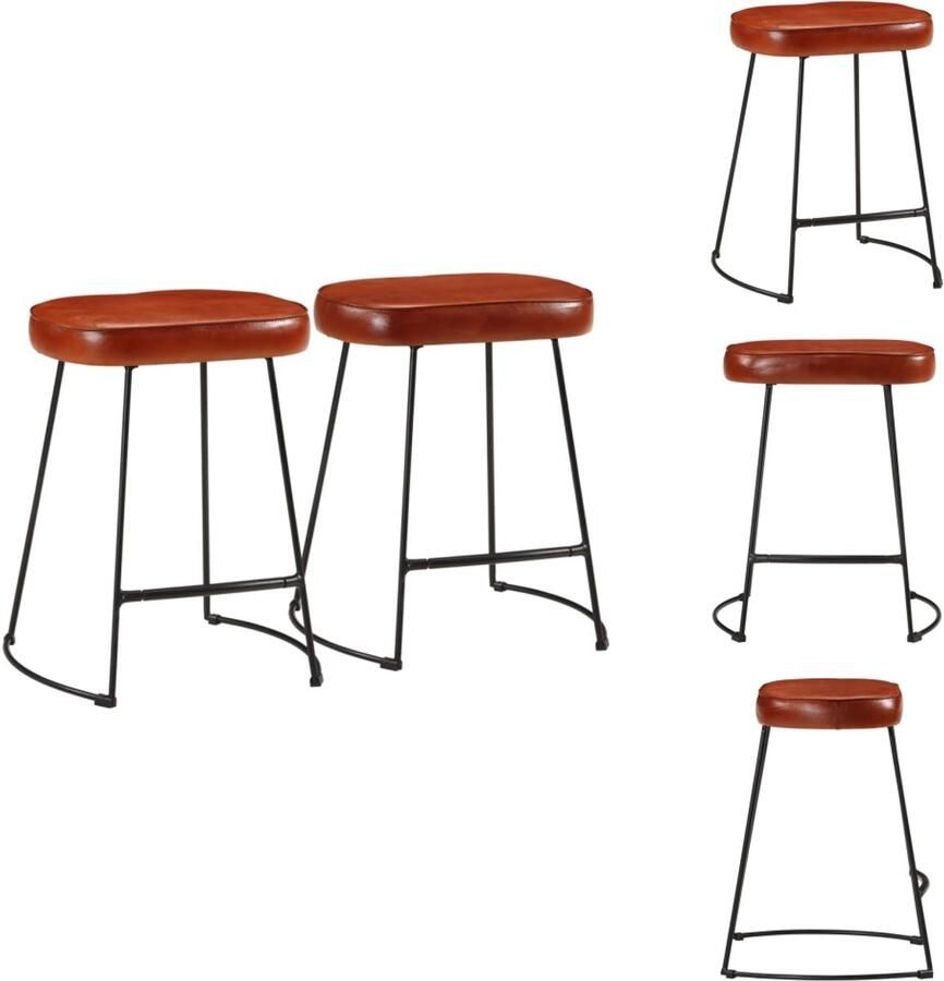 VidaXL Barkruk Barkrukken Stoel Ontbijt Barkruk Barkrukken 2 st 40x29 5x53 cm donkerbruin