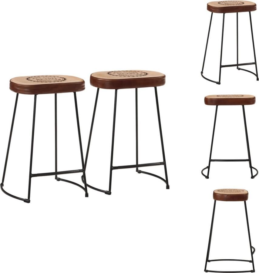 VidaXL Barkruk Barkrukken Stoel Ontbijt Barkruk Barkrukken 2 st 41x29x62 cm donkerbruin