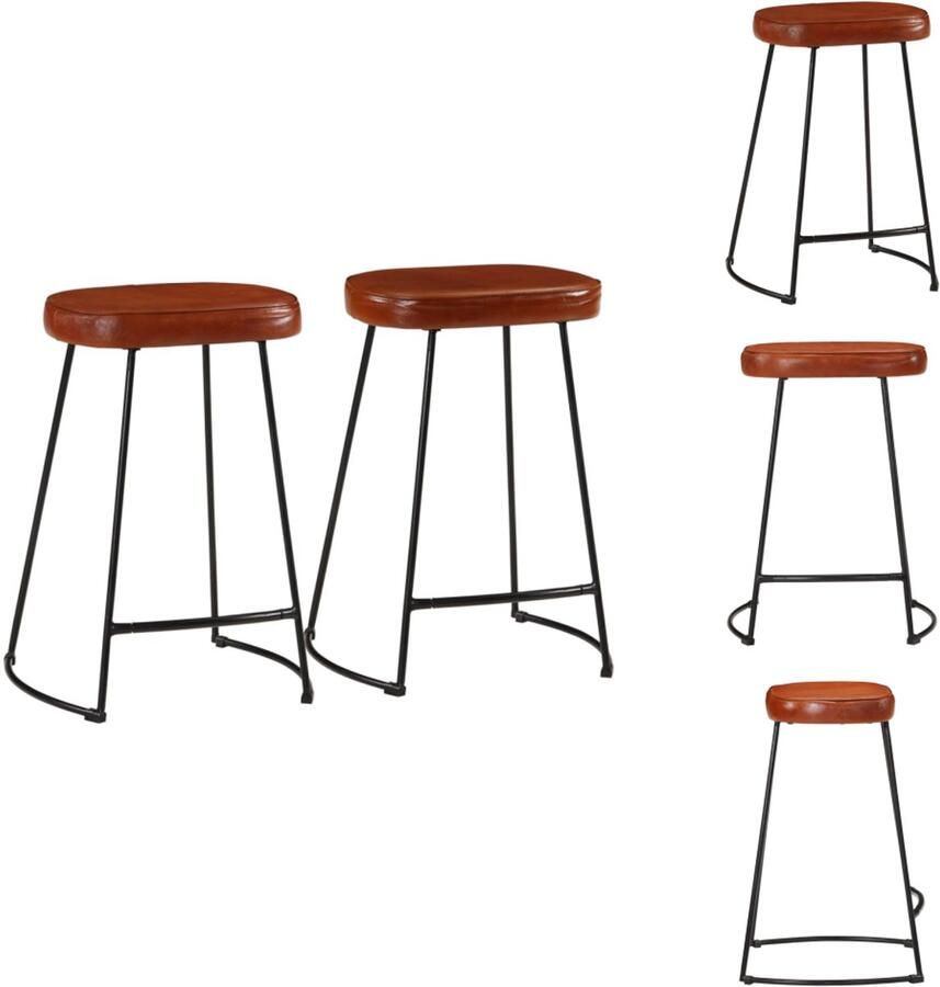 VidaXL Barkruk Barkrukken Stoel Ontbijt Barkruk Barkrukken 2 st 41x29x62 cm donkerbruin