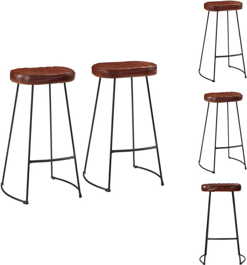 VidaXL Barkruk Barkrukken Stoel Ontbijt Barkruk Barkrukken 2 st Gavin 44x37 5x78 cm donkerbruin