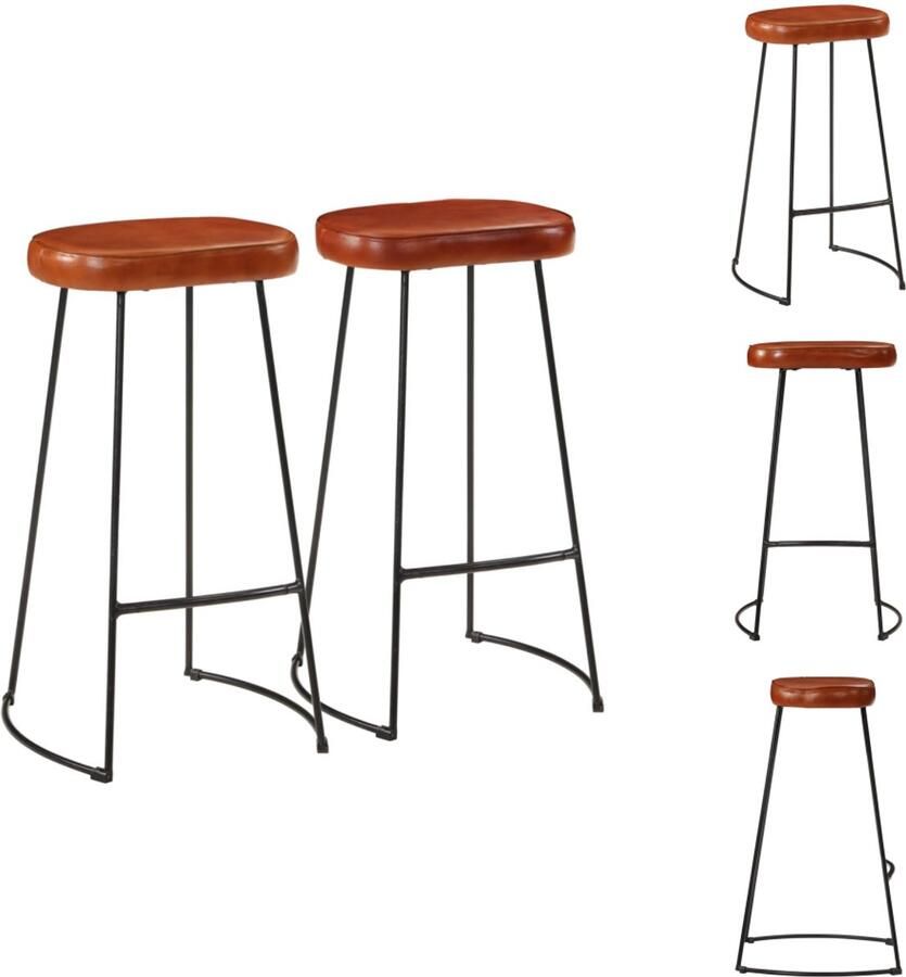 VidaXL Barkruk Barkrukken Stoel Ontbijt Barkruk Barkrukken 2 st Gavin 44x37 5x78 cm