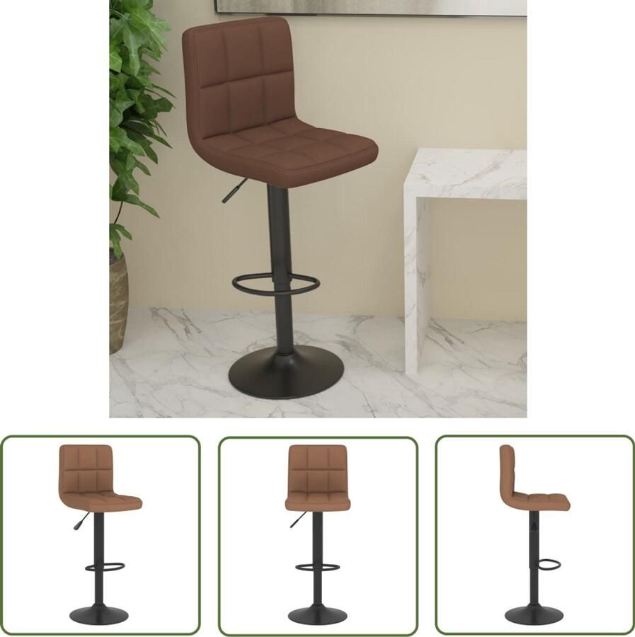 The Living Store Barkruk stof bruin Barstoel Barkruk Eetkamerstoelen Stoffen Barkruk Bruine Barkruk