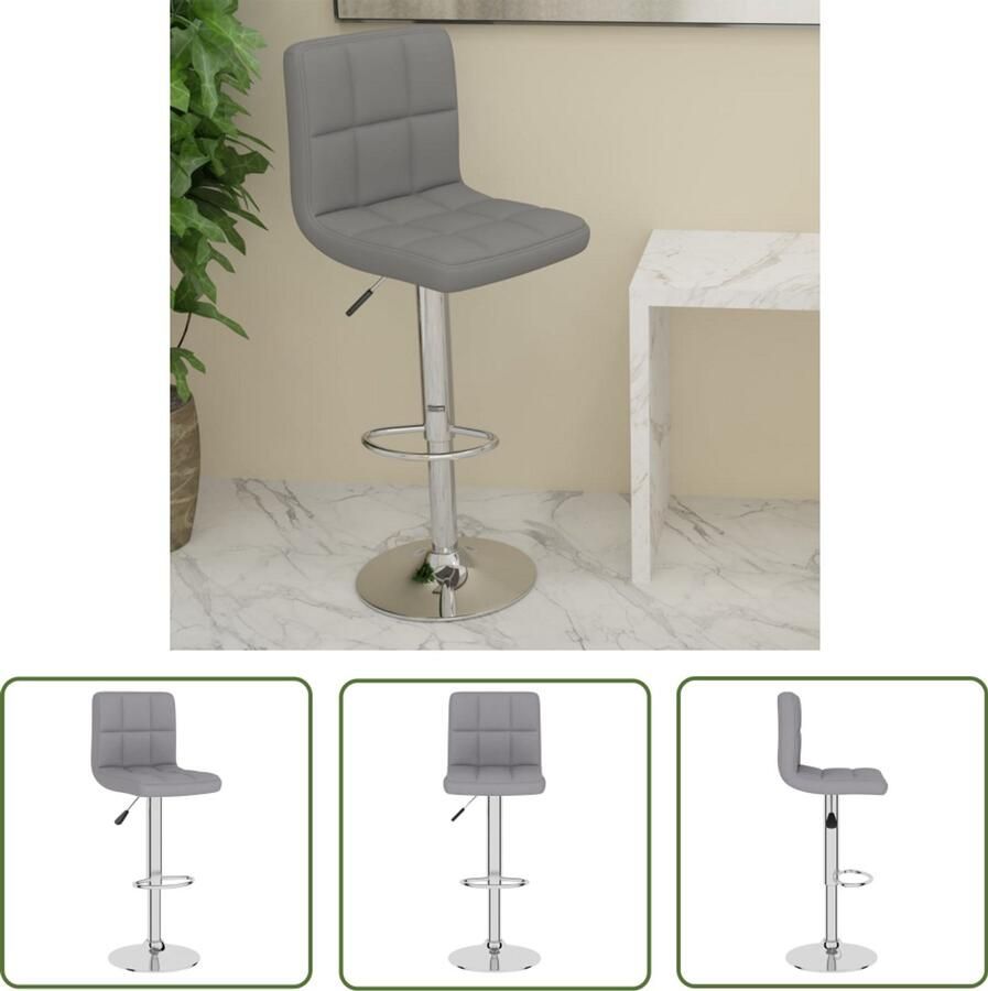 The Living Store Barkruk stof lichtgrijs Barstoel Barkruk Stoel Lounge Ontbijtstoeltje