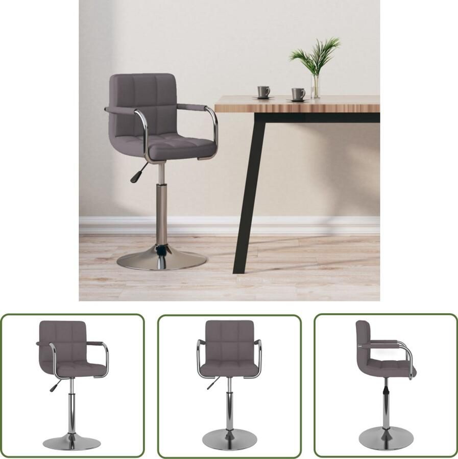 The Living Store Barkruk stof taupe Barstoel Barkruk Stoel Lounge Designstoelen