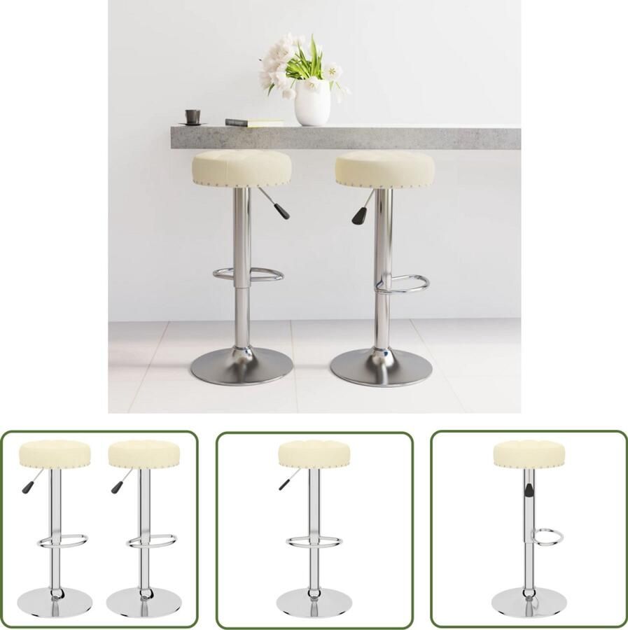 The Living Store Barkrukken 2 st stof crèmekleurig Barstoel Barkruk Stoffen Barkruk Design Barkruk Crème Kleur