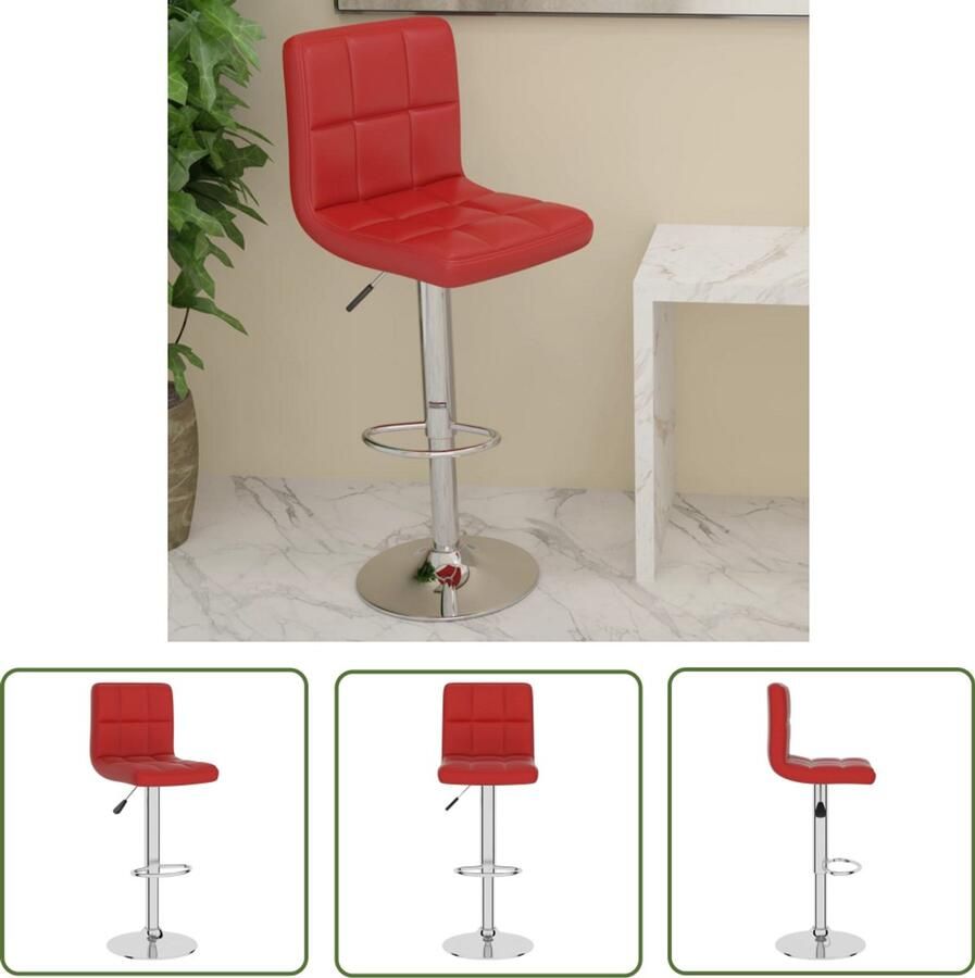 VidaXL Barkruk Barstoelen Barkruk kunstleer wijnrood Kunstleder Rode Stoel Eetkamerstoel