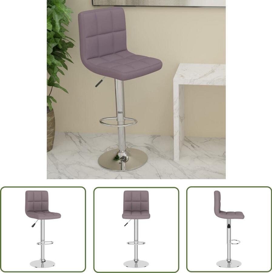 The Living Store Barkruk stof taupe Barstoelen Barkruk Stoffen Barkruk Verstelbare Barkruk Draaibare Barkruk