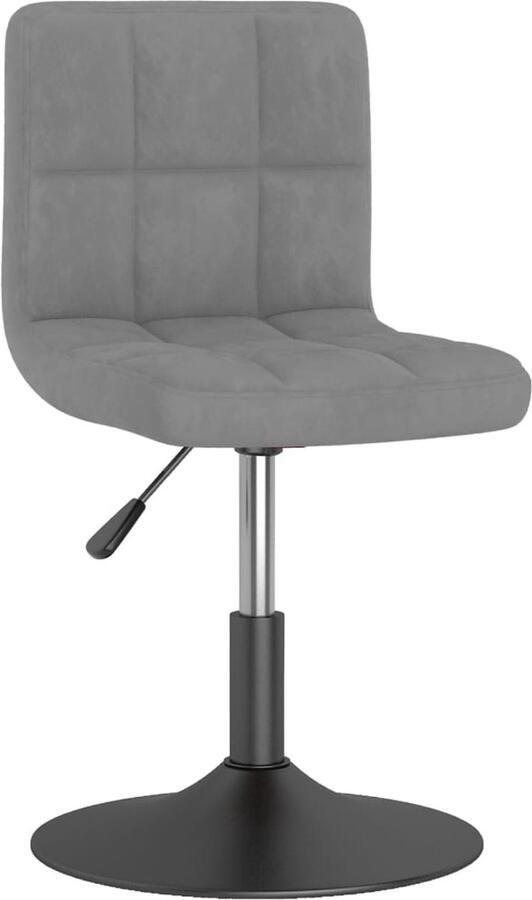 VidaXL Eetkamerstoel draaibaar fluweel lichtgrijs