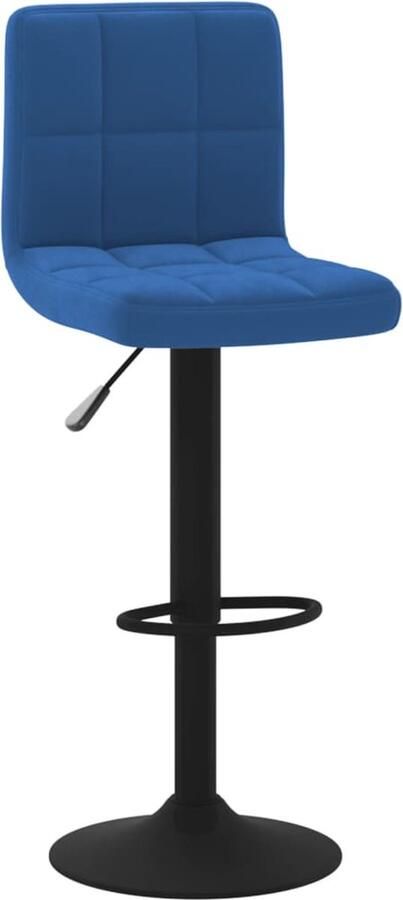 VidaXL Barkruk Fluweel Blauw In hoogte verstelbaar Barstoel Barkruk Fluweel Stoel Blauwe Barkruk In Hoogte Verstelbare Barkruk Draaibare Barkruk Comfortabele Barkruk Moderne Barkruk Salon Meubilair Eetkamerstoelen