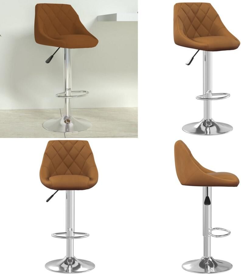 VidaXL Barkruk fluweel bruin Barkruk Barkrukken Barkrukje Barkrukjes