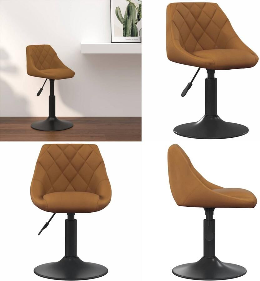 VidaXL Barkruk fluweel bruin Barkruk Barkrukken Barkrukje Barkrukjes