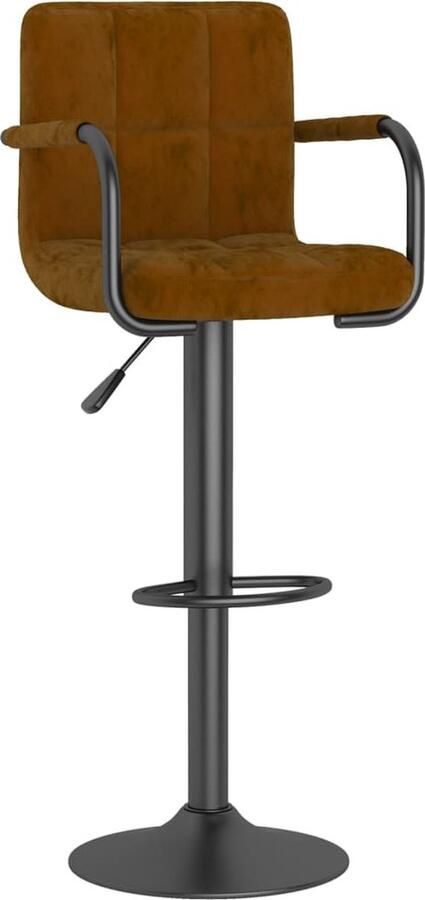 VidaXL Barkruk fluweel bruin - Foto 2