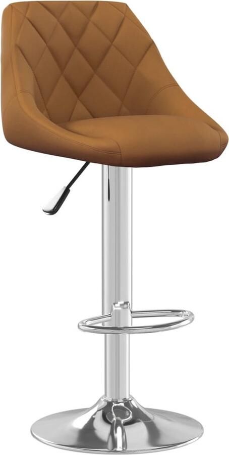 VidaXL Barkruk Fluweel Bruin Verstelbaar 360° Barstoel Bruine Stoel Design Barkruk Fluweel Barkruk Verstelbare Barkruk Draaibare Barkruk Eetkamerstoelen Lounge Stoel - Foto 2