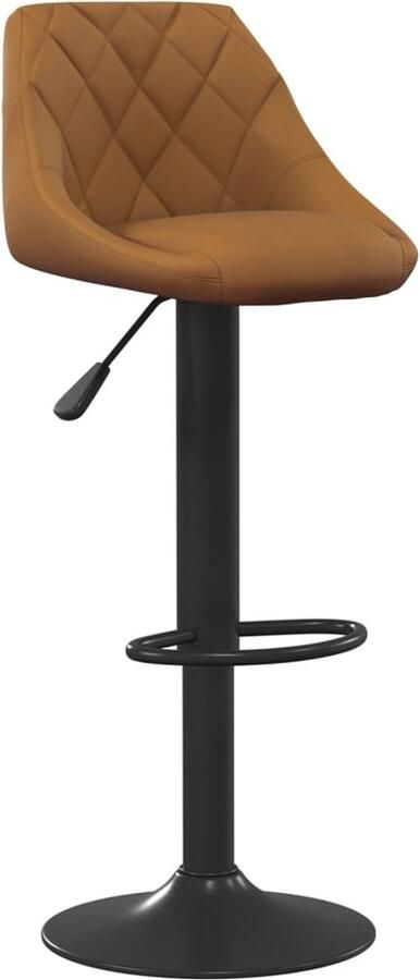 VidaXL Barkruk Fluweel Bruin Verstelbaar Barstoel Bruine Stoel Velvet Barkruk Verstelbare Barkruk Draaibare Barkruk