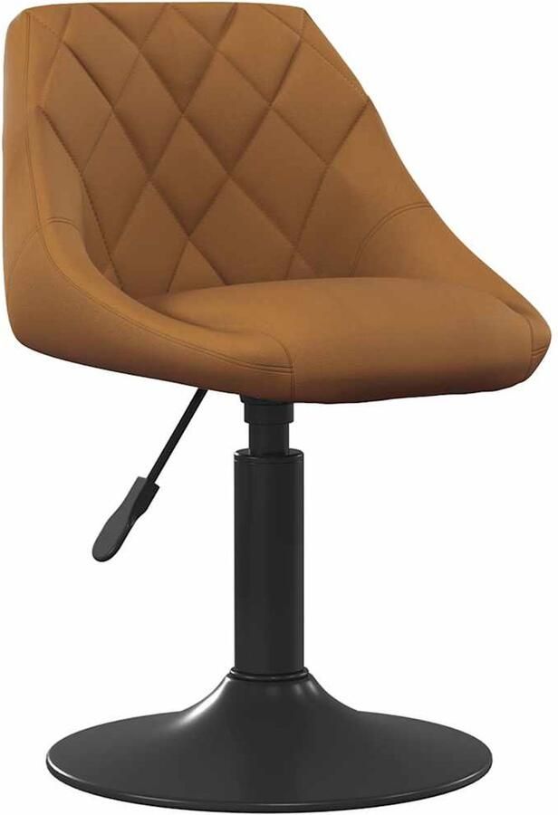 VidaXL Barkruk Fluweel Bruin Verstelbaar & Stijlvol Barkruk Barkrukken Barkrukje Barkrukjes