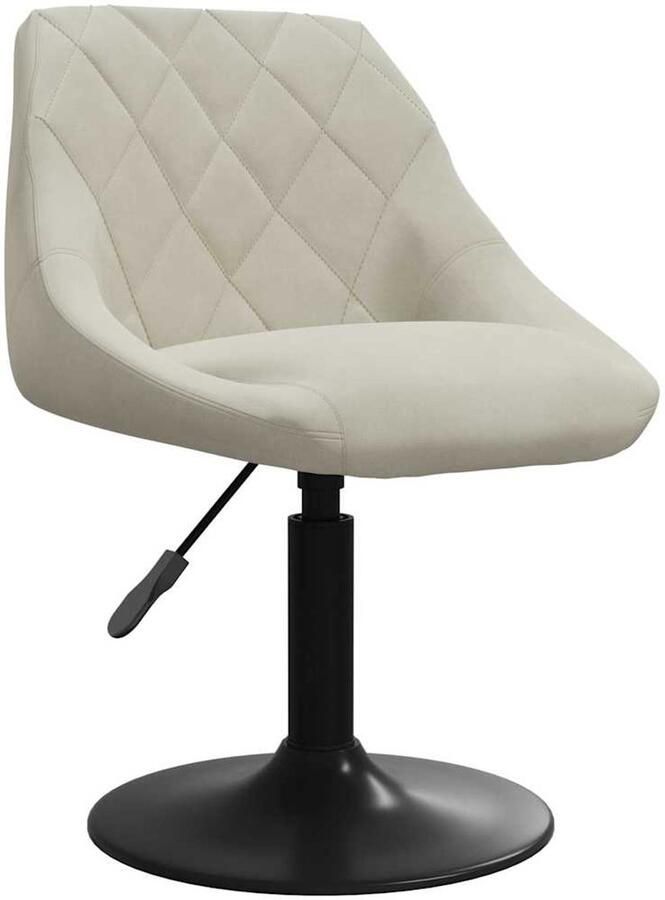 VidaXL Barkruk fluweel crÃ¨mekleurig