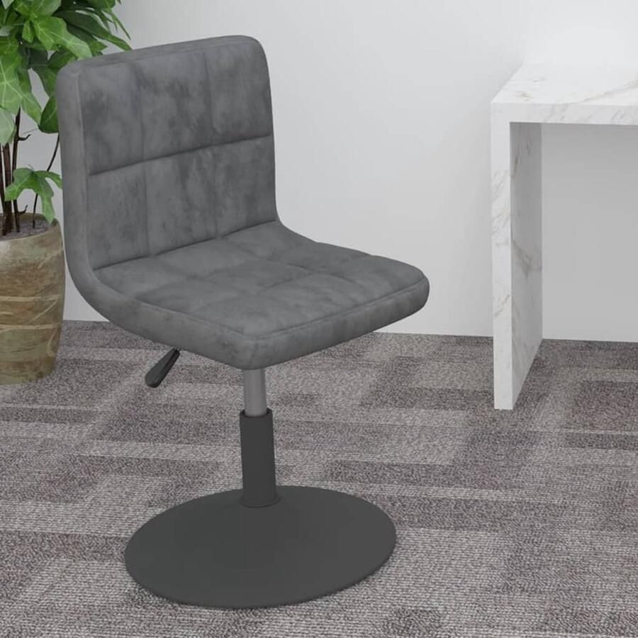 VidaXL Barkruk Fluweel Donkergrijs Draaibaar Barstoel Draaibare Stoel Eetkamerstoelen Design Stoel Lounge Stoel Fluweel Stoel Donkere Stoel Zwarte Stoel Industriële Stoel Hoog Adjustable Stoel - Foto 2