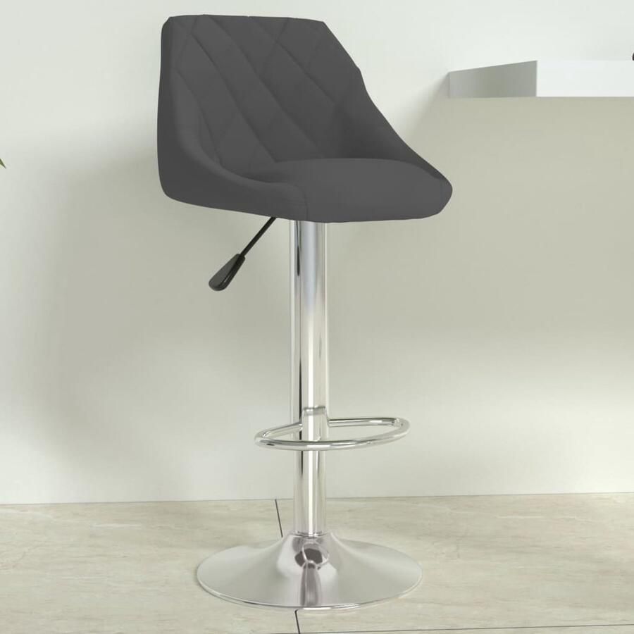VidaXL Barkruk Fluweel Donkergrijs Verstelbaar Barkruk Fluweel Barkruk Donkere Barkruk Adjustable Height Stool Draaibare Barkruk Lounge Stoel Barstoel Eetkamerstoelen Modern Meubilair Woonaccessoires - Foto 2
