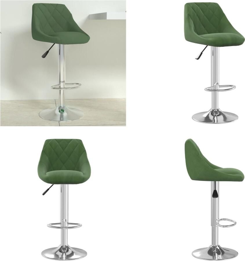 VidaXL Barkruk fluweel donkergroen Barkruk Barkrukken Barkrukje Barkrukjes