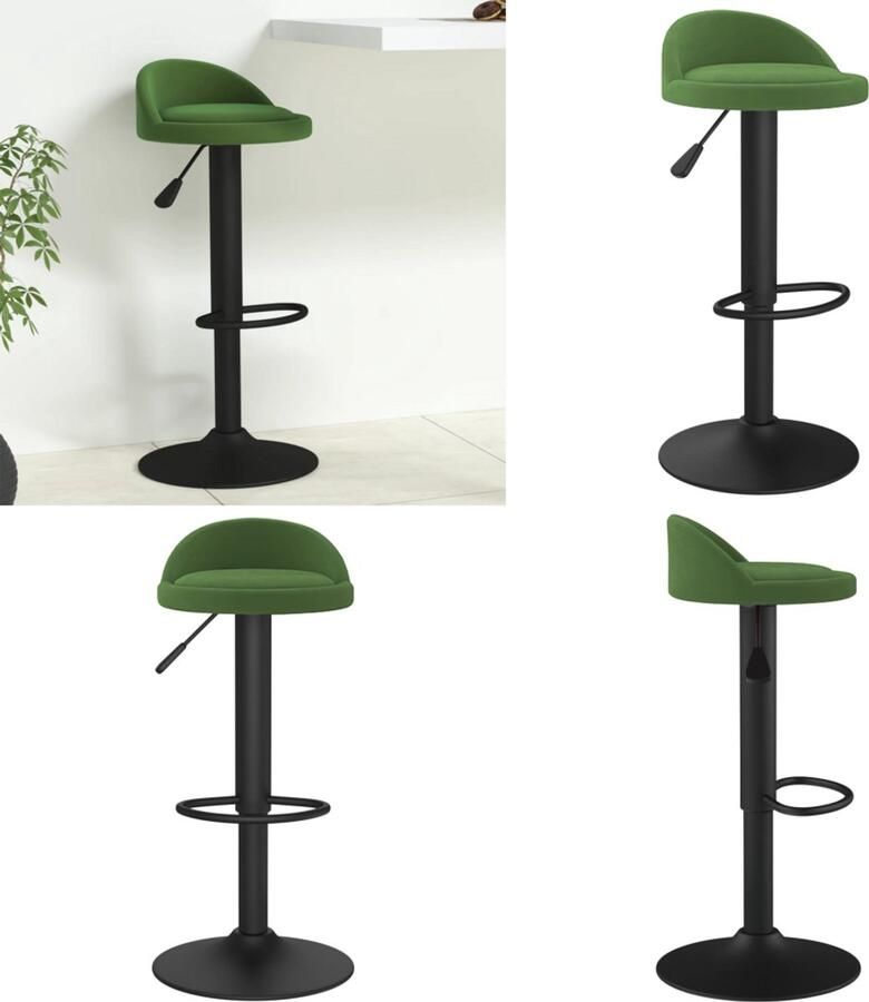 VidaXL Barkruk fluweel donkergroen Barkruk Barkrukken Barkrukje Barkrukjes