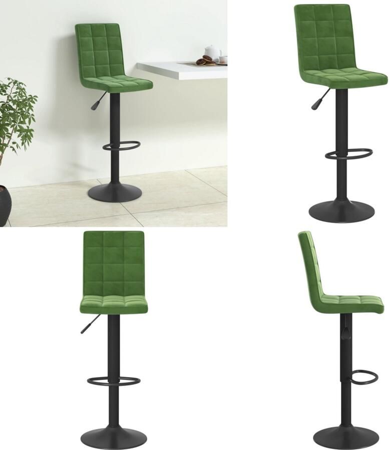 VidaXL Barkruk fluweel donkergroen Barkruk Barkrukken Barkrukje Barkrukjes