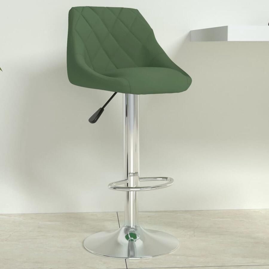 VidaXL Barkruk Fluweel Donkergroen Verstelbaar Barstoel Barkruk Eetkamerstoelen Stoel Lounge Stoel Velvet Meubels Donkere Kleuren Industriële Stijl Modern Design - Foto 2