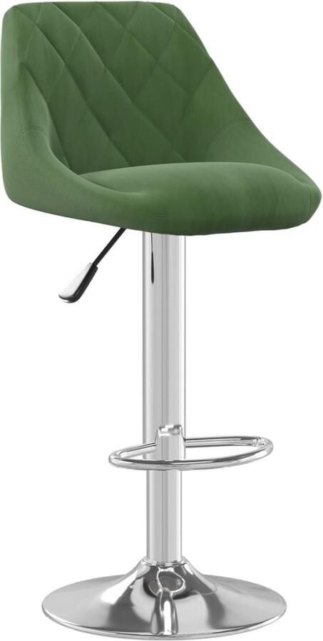 The Living Store Barkruk Donkergroen Fluweel 46x44x(82-103)cm Draaibaar Verstelbaar Voetensteun Montage Vereist Barstoel Barkruk Eetkamerstoelen Lounge Stoel Velvet Meubels - Foto 2