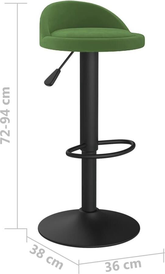 VidaXL Barkruk Fluweel Donkergroen Verstelbaar Barstoel Fluweel Stoel Design Barkruk Industriële Barkruk Hoge Barkruk - Foto 2