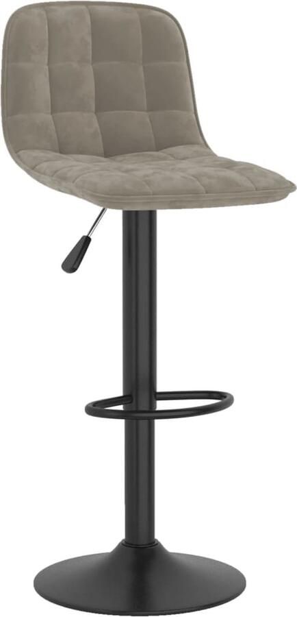 VidaXL Barkruk fluweel lichtgrijs