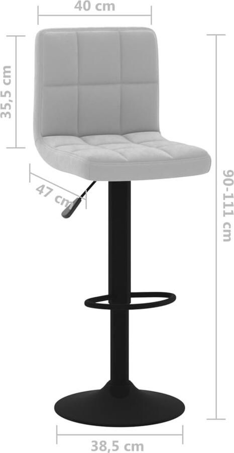 VidaXL -Barkruk-fluweel-lichtgrijs - Foto 2