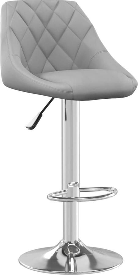 VidaXL Barkruk fluweel lichtgrijs - Foto 2