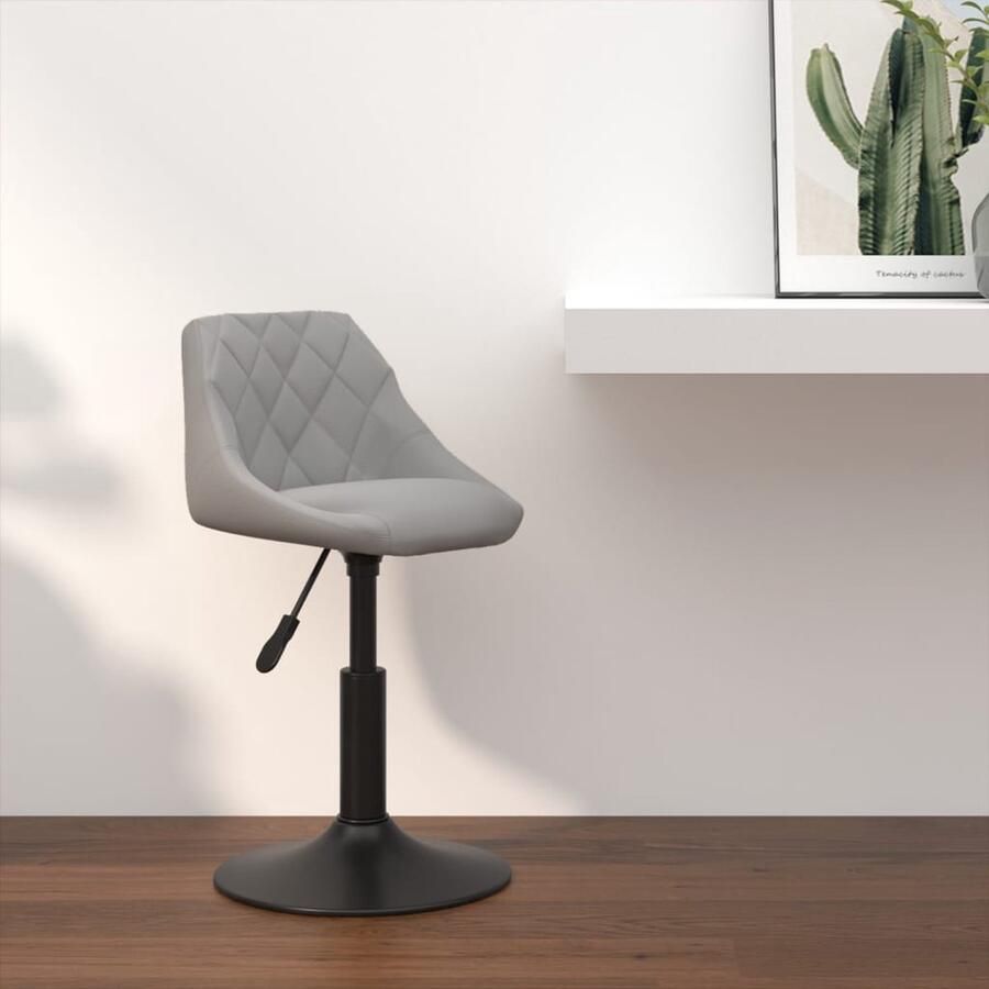 VidaXL Barkruk Fluweel Lichtgrijs Verstelbaar & Stijlvol Barstoelen Barkrukken Stoelen Design Meubels Lounge Stoelen Fluweel Meubilair Zwarte Barkruk - Foto 2