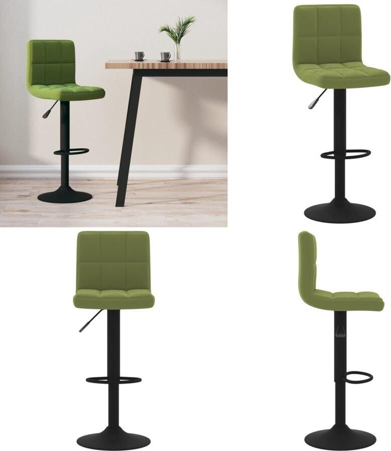 VidaXL Barkruk fluweel lichtgroen Barkruk Barkrukken Barkrukje Barkrukjes