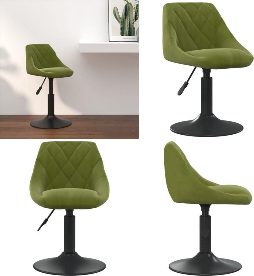 VidaXL Barkruk fluweel lichtgroen Barkruk Barkrukken Barkrukje Barkrukjes