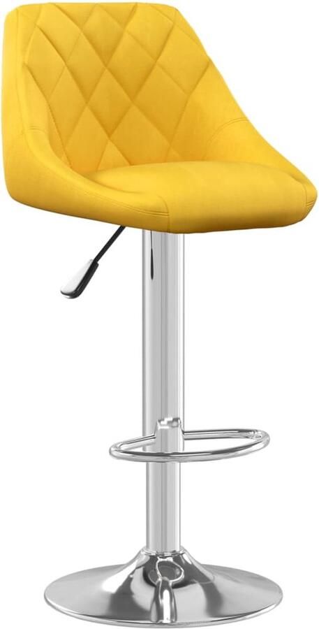 VidaXL Barkruk Fluweel Mosterdgeel Verstelbaar Barstoel Barkruk Velvet Stoel Mustard Yellow Furniture Design Meubels Eetkamerstoelen Adjustable Stool Swivel Chair Home Decor Living Room Furniture Modern Chairs