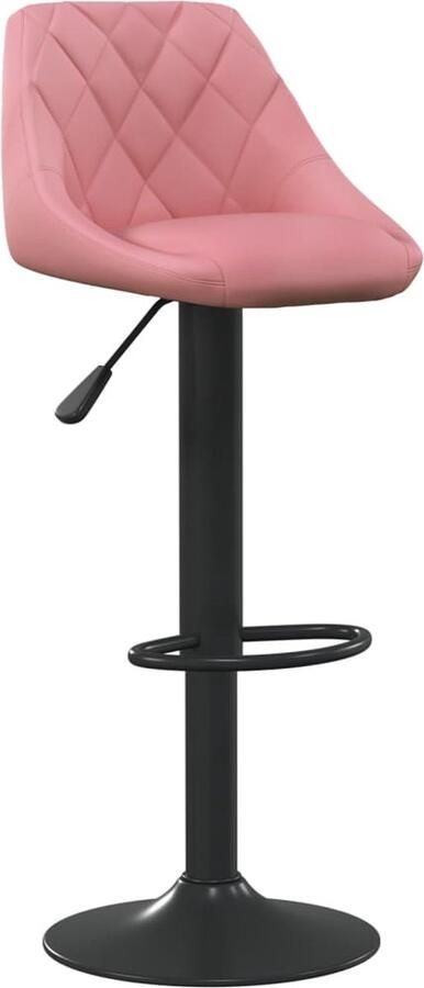 VidaXL Barkruk Fluweel Roze In Hoogte Verstelbaar Barstoel Fluweel Stoel Roze Barkruk Draaibare Barkruk Hoogteverstelbare Barkruk