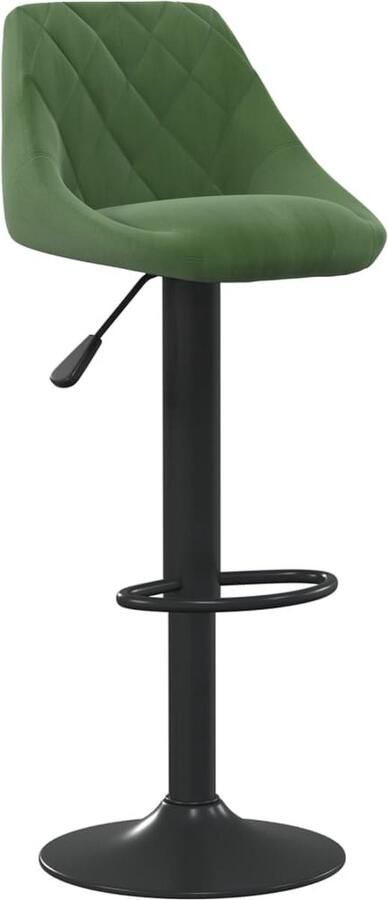 VidaXL Barkruk Fluweel Verstelbaar Donkergroen Barstoel Velvet Stoel Donkere Groene Stoel Hogestoelen Eetkamerstoelen Design Stoel Draaibare Stoel Instelbare Stoel Lounge Stoel