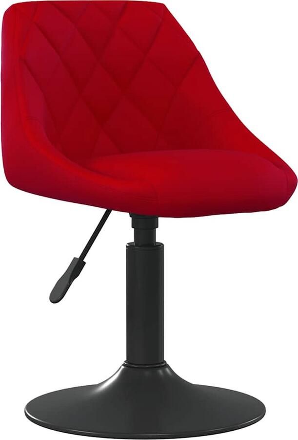VidaXL Barkruk Fluweel Wijnrood Verstelbaar Barstoel Krukken Lounge Stoel Velvet Stoel Rode Stoel