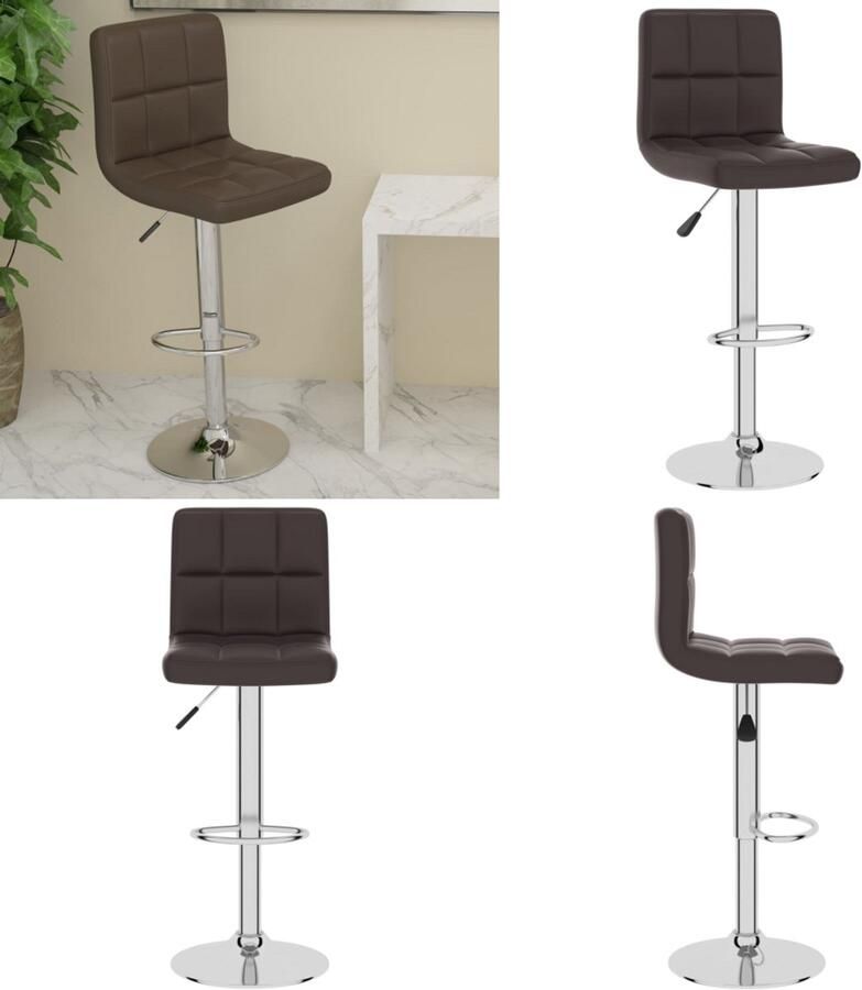 VidaXL Barkruk kunstleer bruin Barkruk Barkrukken Barkrukje Barkrukjes