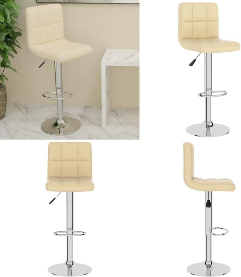 VidaXL Barkruk kunstleer crèmekleurig Barkruk Barkrukken Barkrukje Barkrukjes