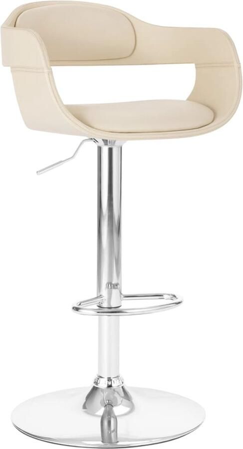 VidaXL Barkruk Kunstleer Wit Verstelbaar Barstoel Barkruk Eetkamerstoel Keukenstoel Witte Stoel