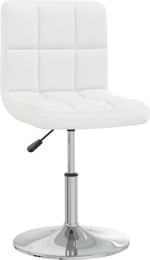 VidaXL Barkruk Kunstleer Wit Verstelbaar Barstoel Barkruk Stoel Wit Kunstleer Metalen Onderstel Verstelbare Hoogte Draaibare Stoel Lounge Stoel Eetkamerstoelen Keukenstoel