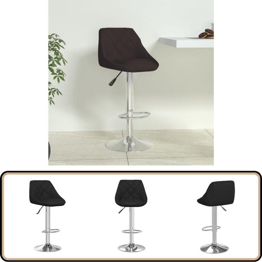 VidaXL Barkruk Kunstleer Zwart Verstelbaar 1 stuk Barkruk Barstoelen Zware Barkruk Industriële Barkruk Hoge Barkruk