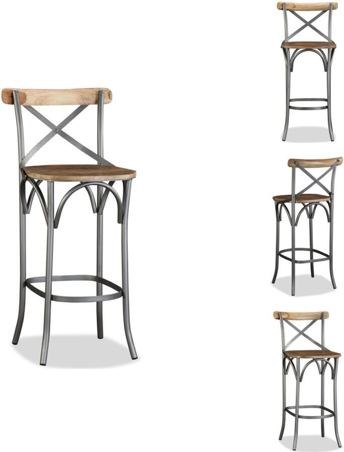 VidaXL Barkruk Barkrukken Barstoel Barkruk massief mangohout